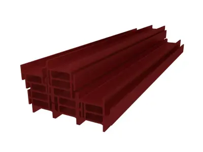 Stacked I Beam v1 003 Low-poly 3D model