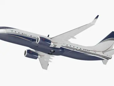  Boeing 737-800 with Interior Rigged for Cinema 4D 