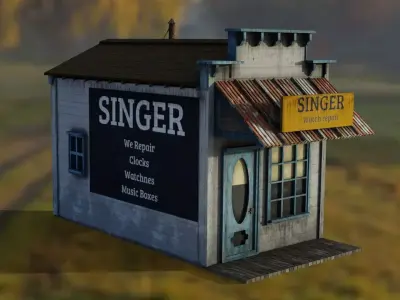 Vintage Industrial House 1 Low-poly 3D model