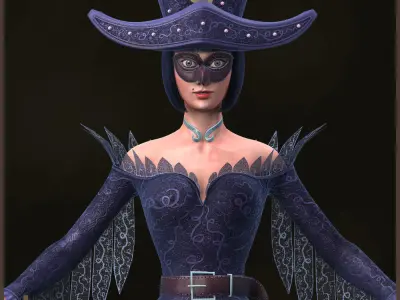 Spades Queen Light Version Low-poly 3D model