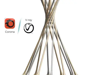 Polished brass and silver twist 3D model
