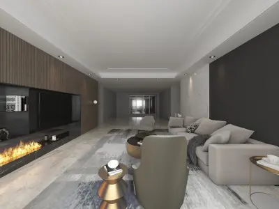 minimalist apartment 3D model