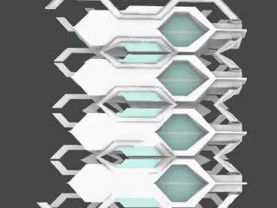 futuristic building space style 3D model 3D model