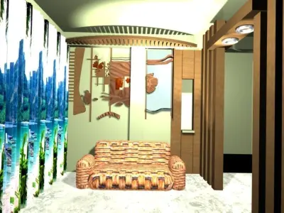 Living room decoration 02 Low-poly 3D model