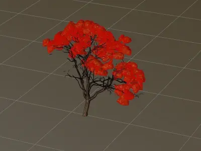 Low Poly Tree Autumn Stylish Low-poly 3D model