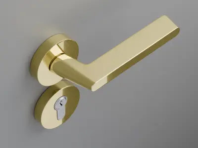 Interior Door Handle PBR Low-poly 3D model Low-poly 3D model