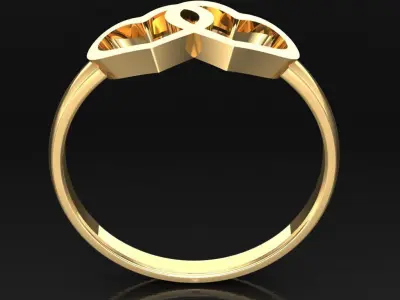 Light Gold Diamond Men Ring 2MR076 3D model