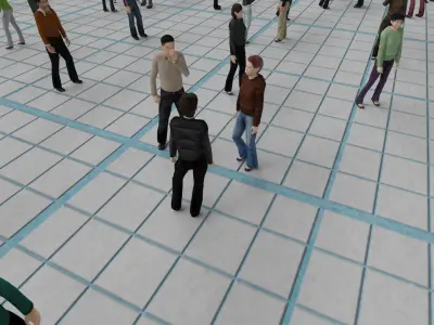  Low Poly Animated People Pack - 200 Pieces Low-poly Animated Crowd 