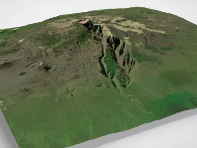 Mountain landscape Volcano Hallasan South Korea 3D model
