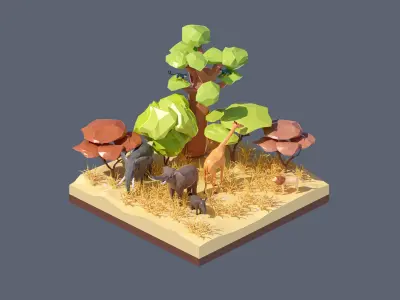 land 100A Low-poly 3D model