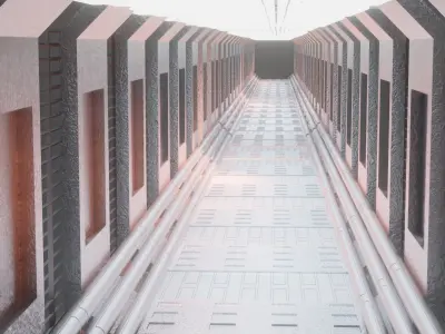 Sci-Fi Hallway Low Poly 3D Model at LOW PRICE Low-poly 3D model