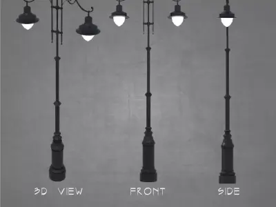 Street light fixture architectural scene lighting for street 3D model
