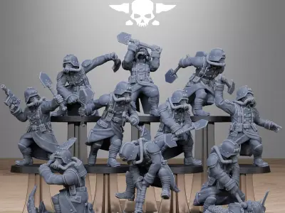 GrimGuard Shovel Fighter 3D print model