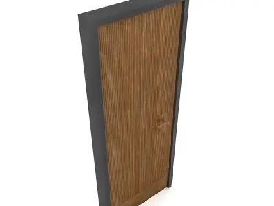 A modern wooden door Low-poly 3D model
