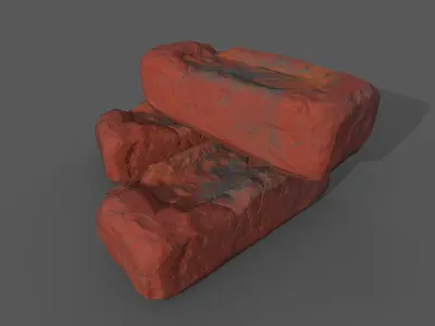 old bricks Low-poly 3D model