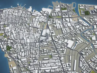 George Town Low-poly 3D model