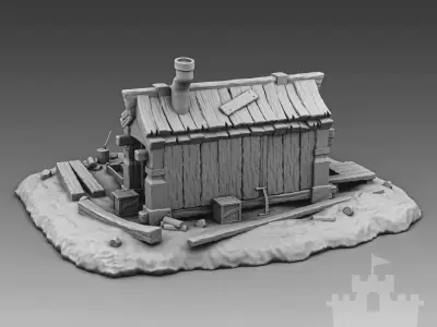 Cartoon sawmill 3D print model