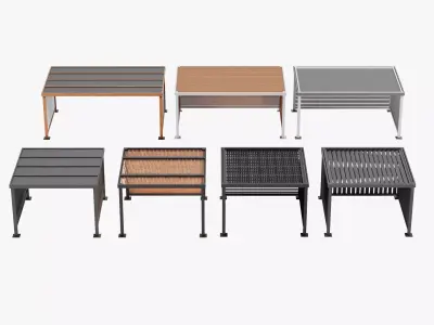 7 Modern Gazebos Collection - Minimal Architectural Structures 3D model