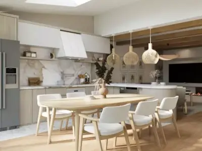 Modern Scandinavian Villa Interior  Low-poly 3D model