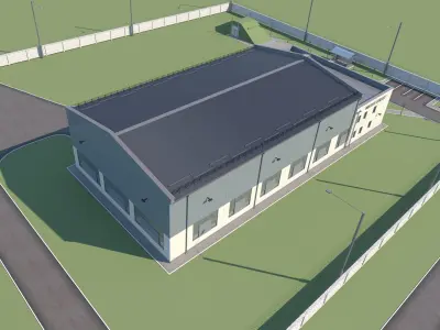 Water supply building 3D model