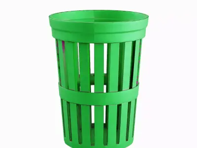 Street Trash Can 04 Low-poly 3D model