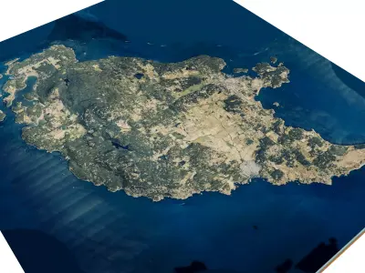 san juan island full 3d model terrain Low-poly 3D model