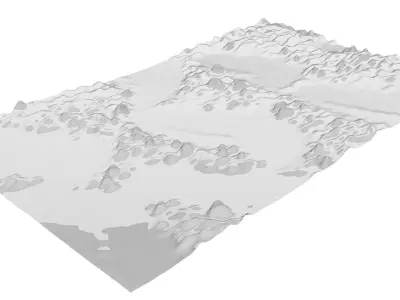 Partly Snowy Mars Surface 3D model