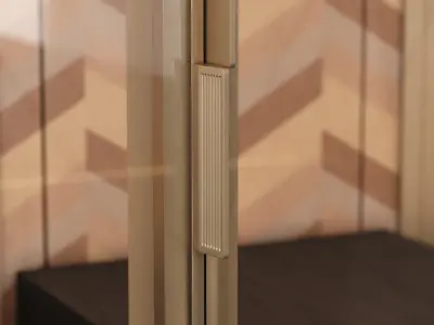 SieMatic-SLX-PURE gold kitchen design 3D model