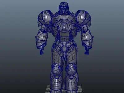 Robot silver 3D model