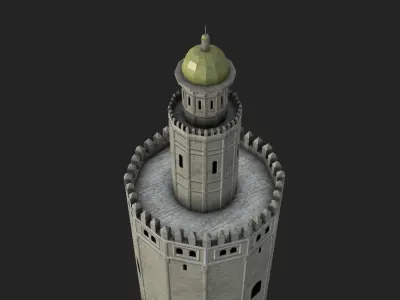 Torre Del Oro Low-poly 3D model