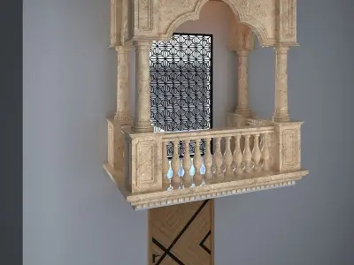 Balcony Door Window Low-poly 3D model