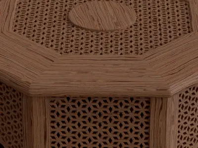 Moroccan table and lantern 3D model