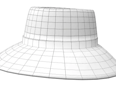 Leather Fashionable Floppy Hat Low-poly 3D model