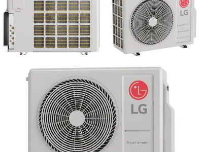 Air conditioners outdoor unit Set Low-poly 3D model