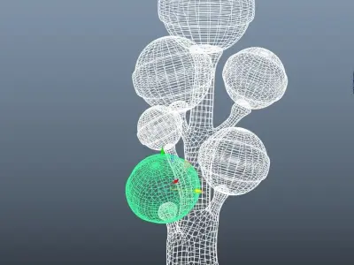 Candy trees cartoon Low-poly 3D model