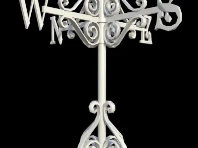 Direction Sign Low-poly 3D model