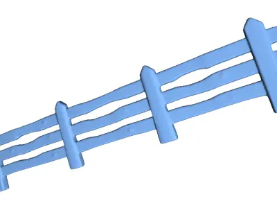 Wooden Fence 10 3D print model