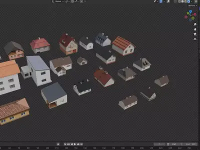 Simple Low Poly House Pack  21 Residential Buildings Low-poly 3D model