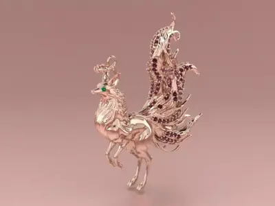 Fox Pendant jewelry - Tailed Fox for Her 3D print model