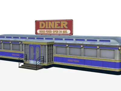 old dining  Low-poly 3D model