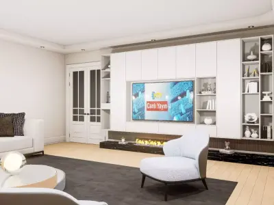 living room Low-poly 3D model 13
