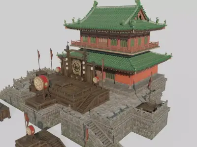 Asian Ancient Architecture Competition Field 3D model