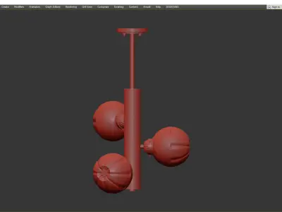 Flower Bud Chandelier Low-poly 3D model
