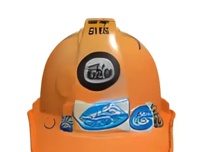 Industrial Hard Hat Safety Helmet Low-poly 3D model