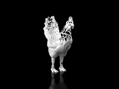 Chiken Dust Voronoi Low-poly 3D model