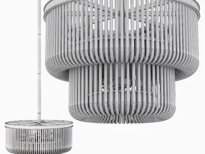 Restoration Hardware BETTINA CRYSTAL SMOKE GLASS  PENDANT PEWTER 3D model