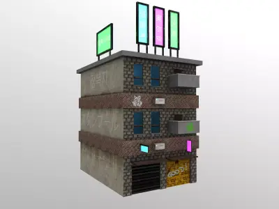 Cyberpunk City - Building 29 Low-poly 3D model