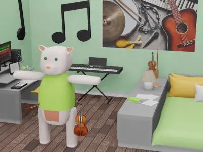 Yohan Bedroom Low-poly 3D model