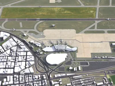 Valencia - Airport - VLC Low-poly 3D model