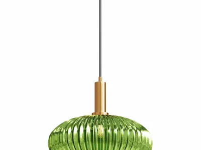 KCO Lighting Modern Gold Globe Pendant Light Large Green Glass 3D model